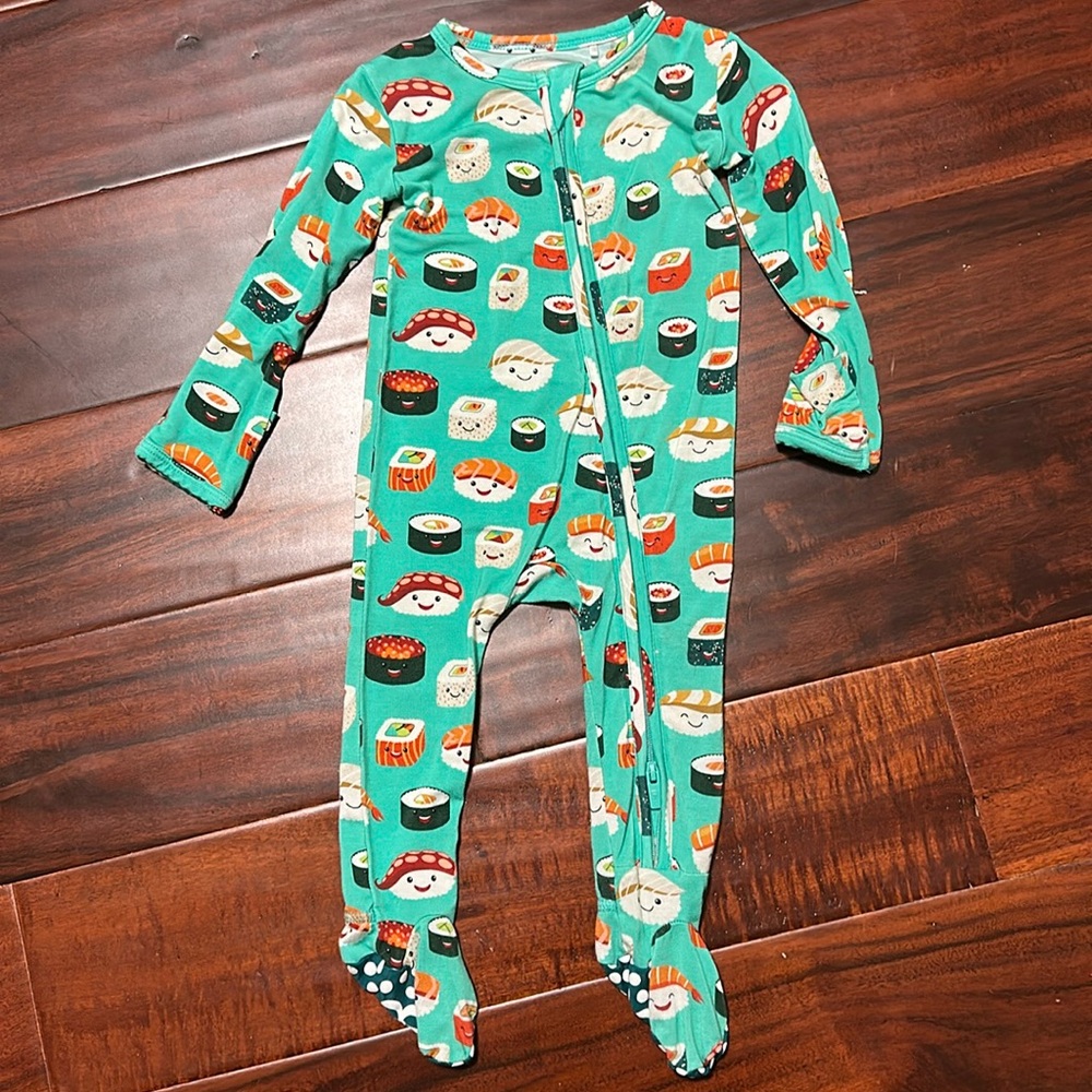 Bums & Roses Rice and Shine Bamboo Footie pajamas
